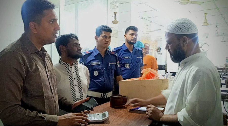 যশোর শহরে নাজমা হোটেলে জরিমানা